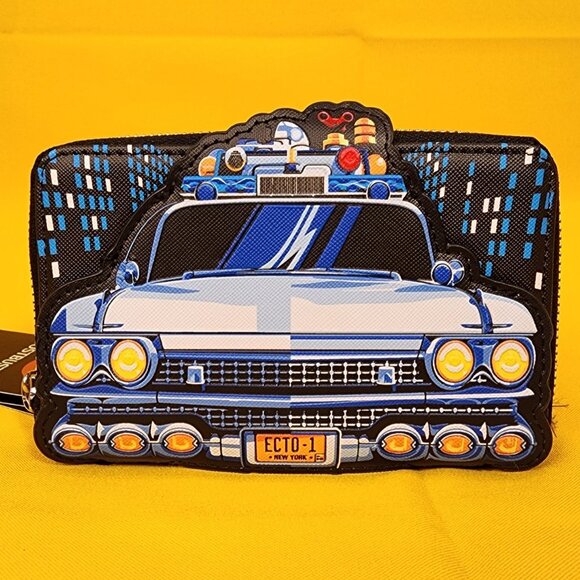 Loungefly Ghostbusters Ecto-1 Glow In The Dark Zip Around Wallet NEW - Picture 1 of 13